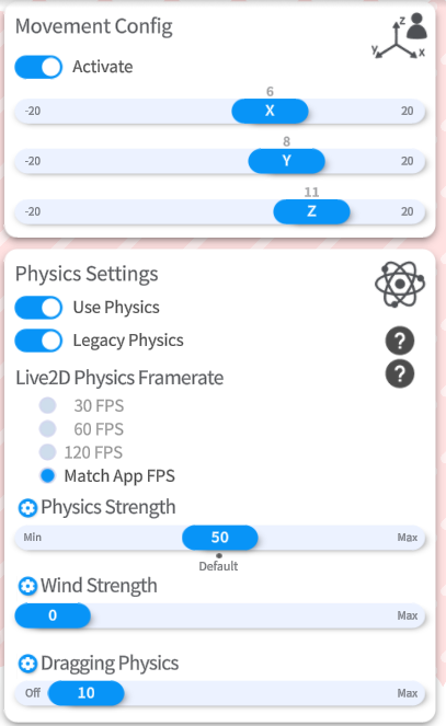 Les paramètres de modèles de VTube Studio