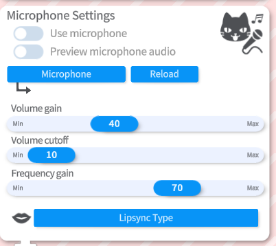 La sélection du microphone pour VTube Studio